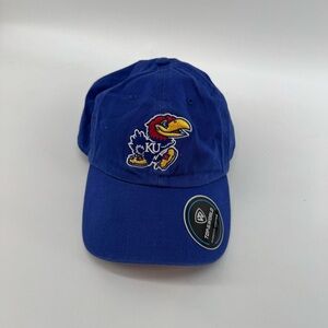 Kansas Jayhawks Hat Cap Stretch Blue Red College Basketball